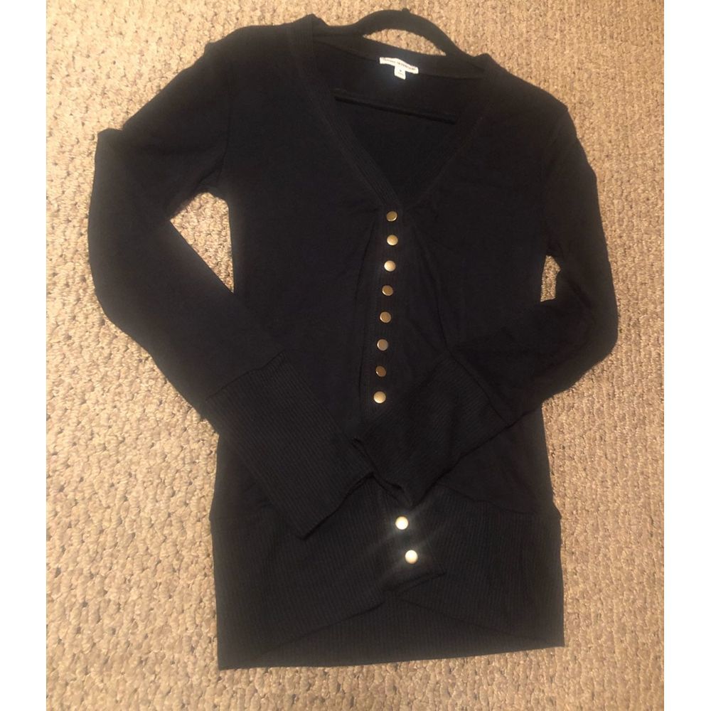 Black Snap Front Cardigan Size Medium